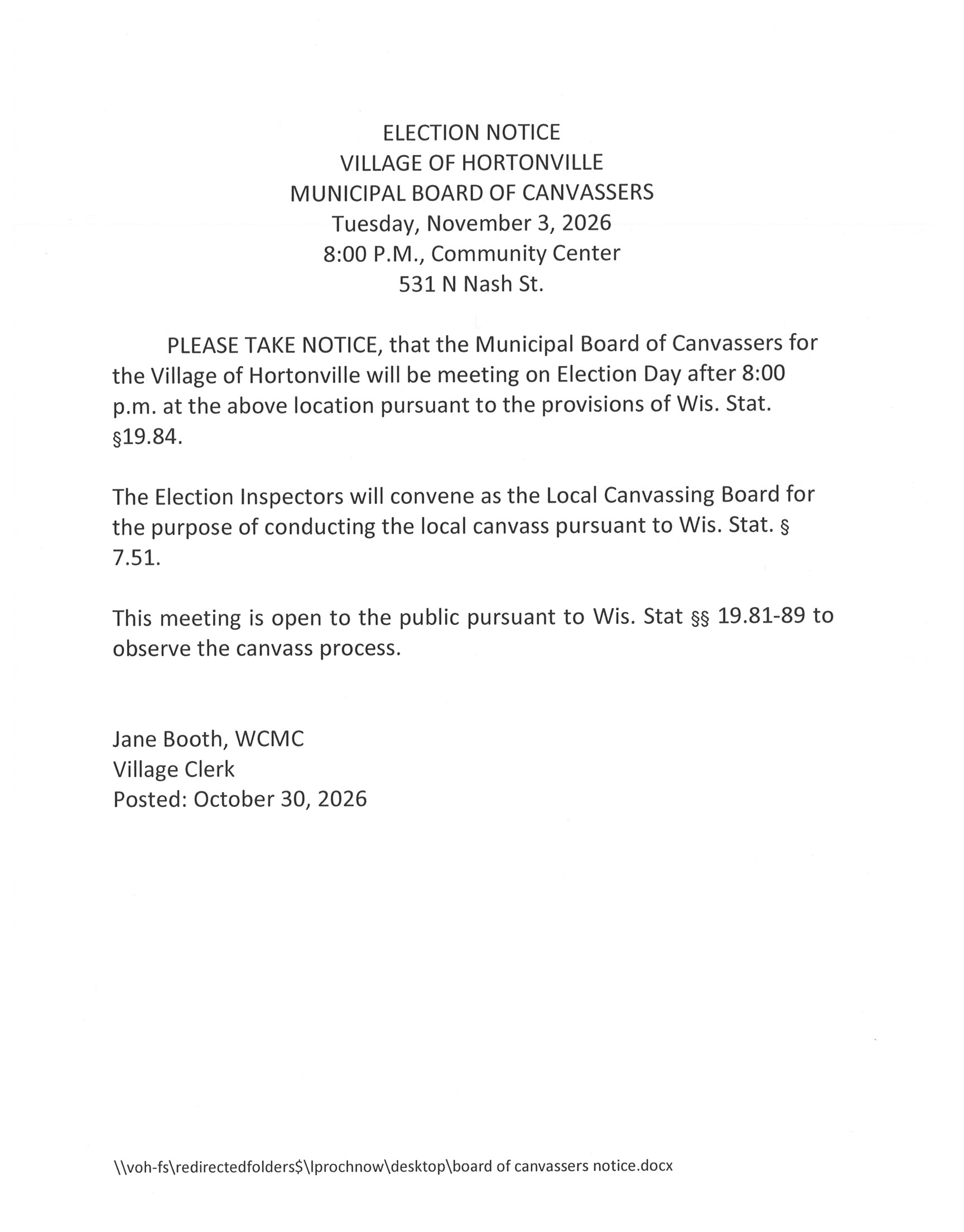 Municipal Board of Canvass